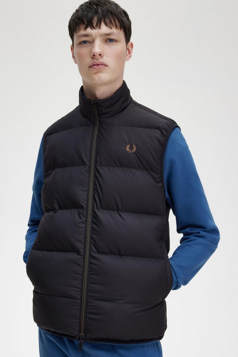 Abrigos Fred Perry Insulated Gilet Hombre Negras | CLXMI97005