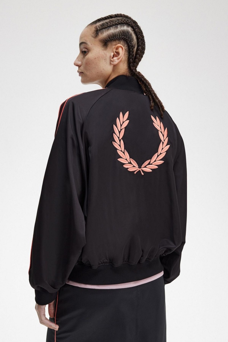 Abrigos Fred Perry Printed Lining Bomber Mujer Negras | BCLSO23592