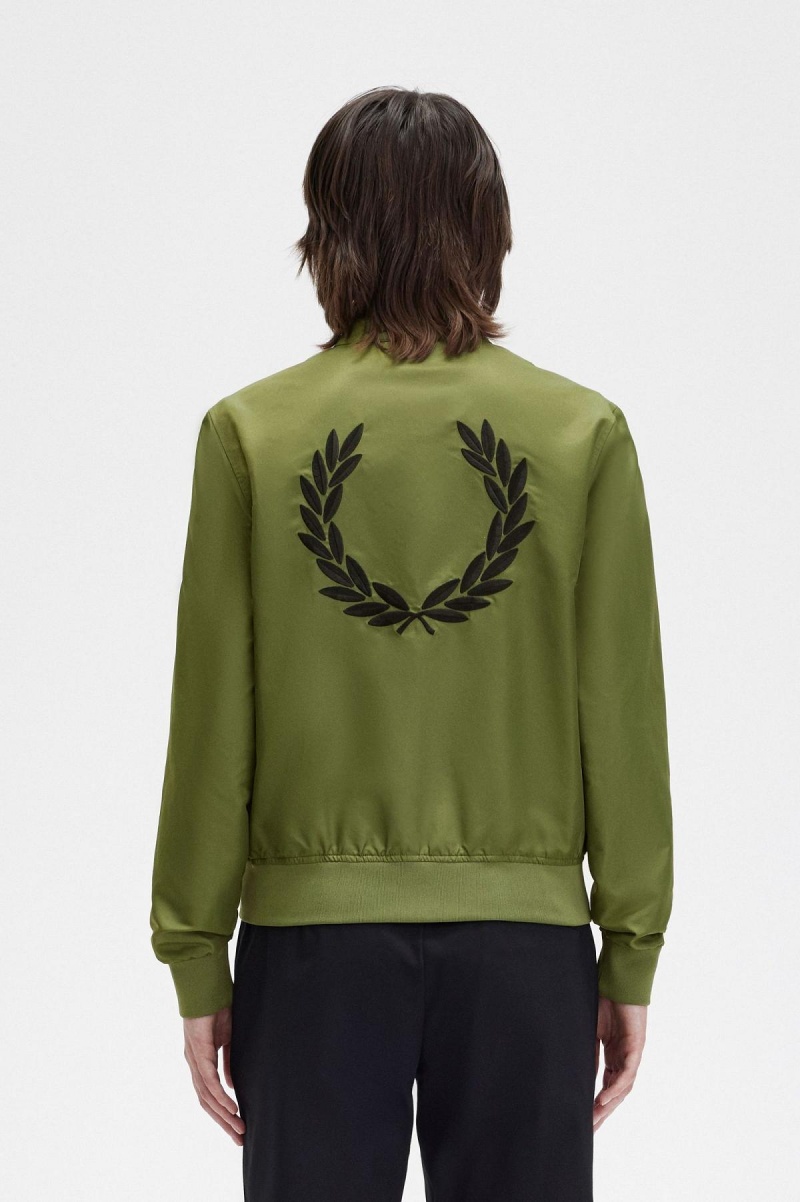 Abrigos Fred Perry Printed Lining Zip-Through Mujer Verde | LCLTR24348