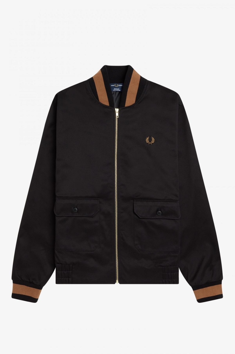 Abrigos Fred Perry Tenis Bomber Hombre Negras | SCLNY81946