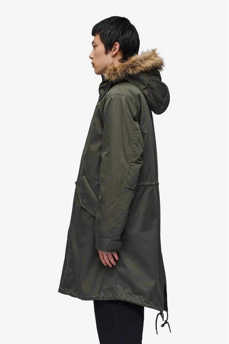 Abrigos Fred Perry Zip-In Liner Parka Hombre Verde | CLJVR76621