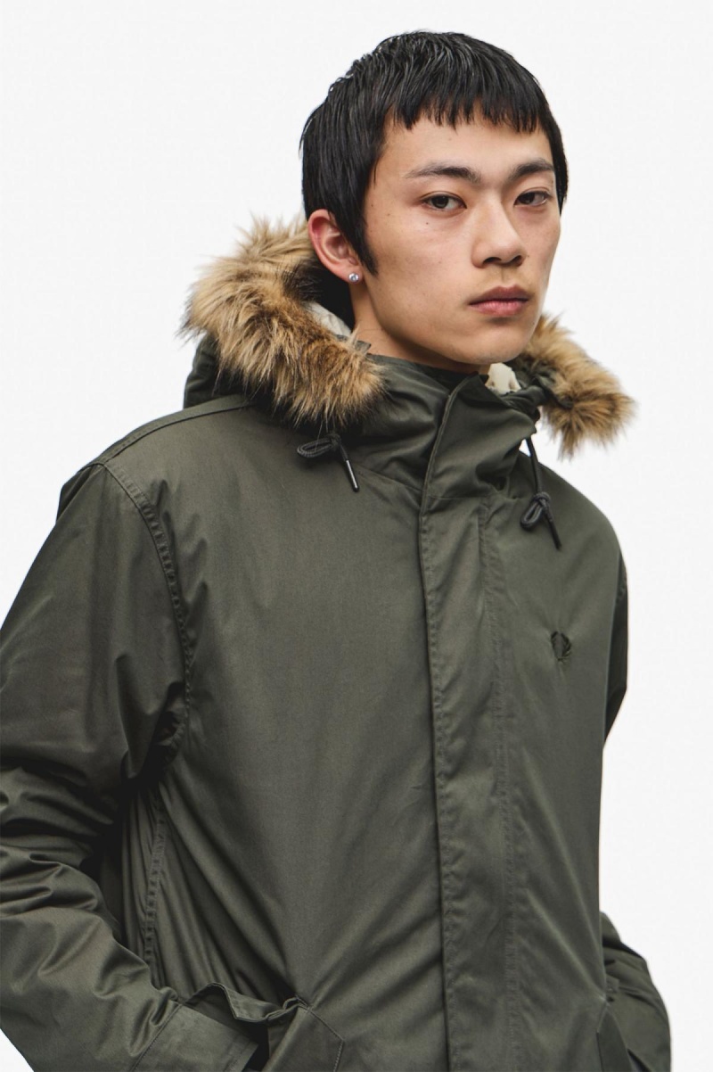 Abrigos Fred Perry Zip-In Liner Parka Hombre Verde | CLJVR76621