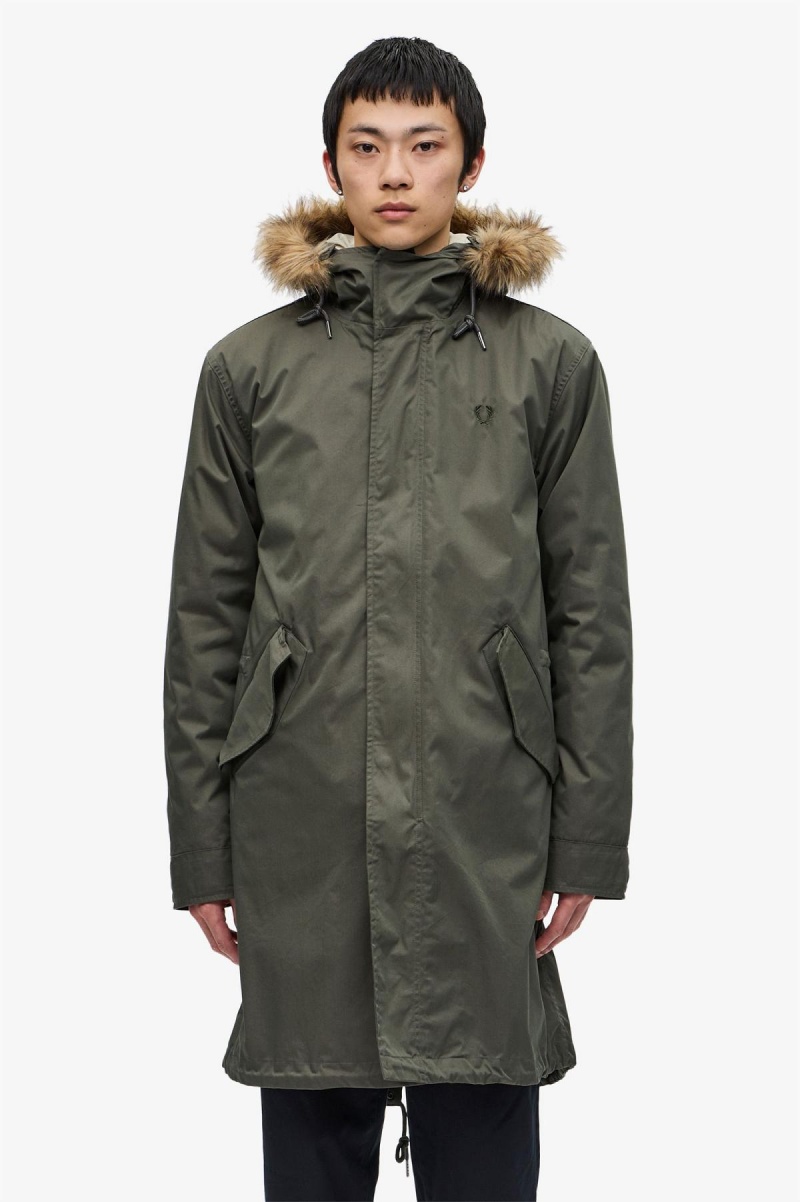 Abrigos Fred Perry Zip-In Liner Parka Hombre Verde | CLJVR76621