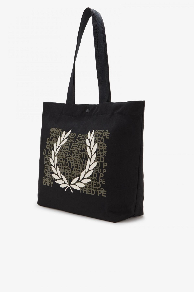 Bolsa Fred Perry Laurel Wreath Tote Accessories Negras | CLQCS30220