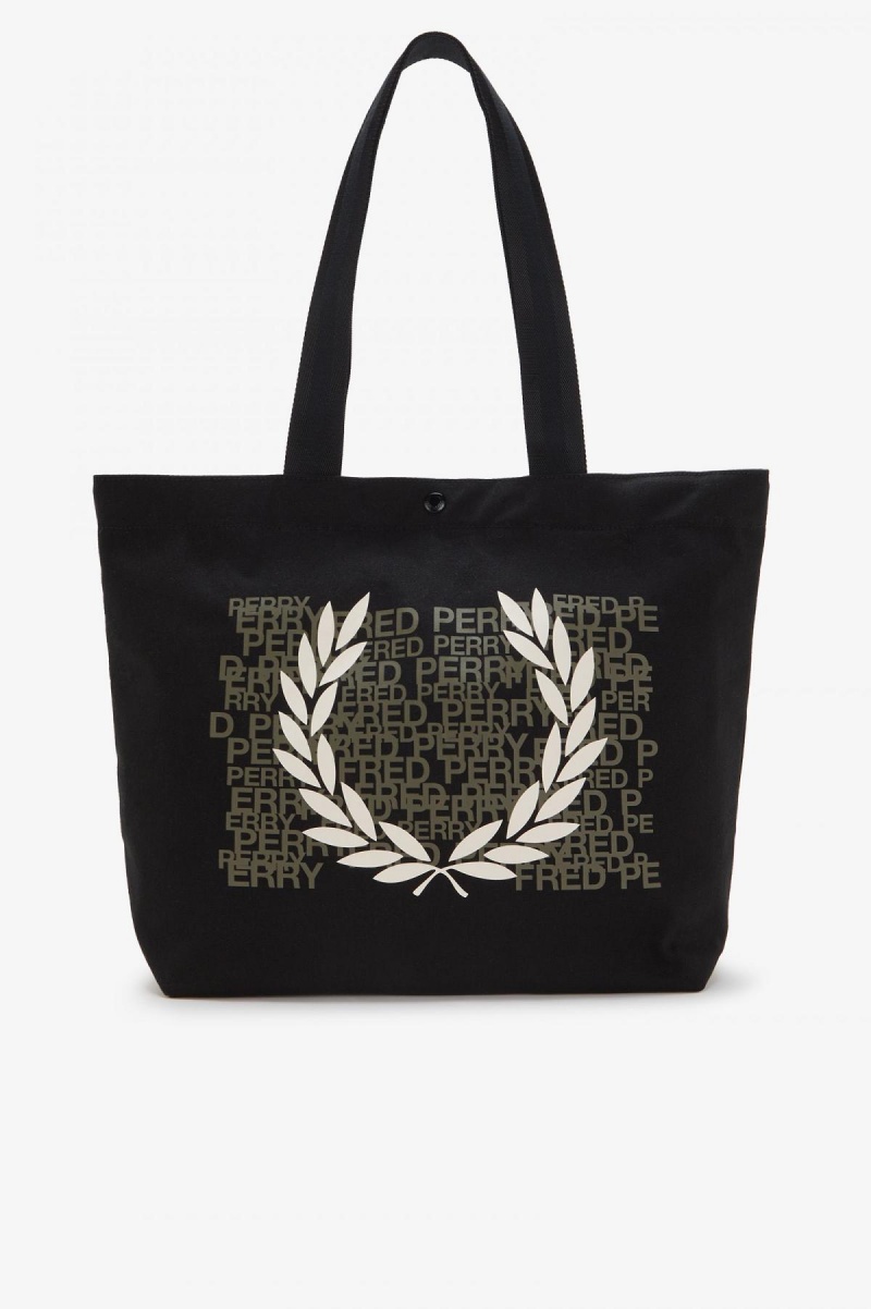 Bolsa Fred Perry Laurel Wreath Tote Accessories Negras | CLQCS30220