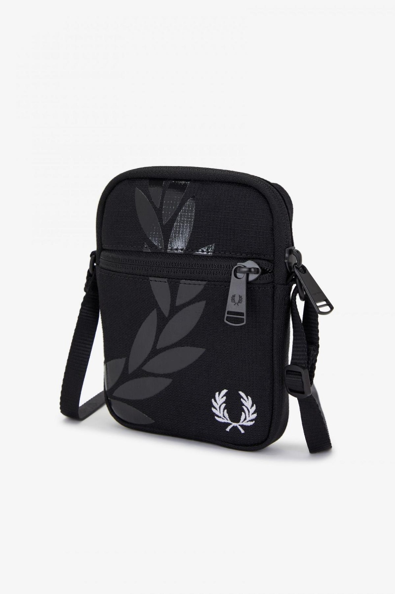 Bolsa Fred Perry Printed Ripstop Side Accessories Negras | CLCIF73730