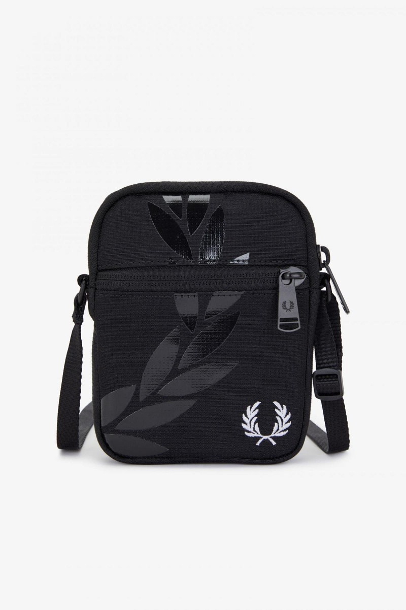 Bolsa Fred Perry Printed Ripstop Side Accessories Negras | CLCIF73730