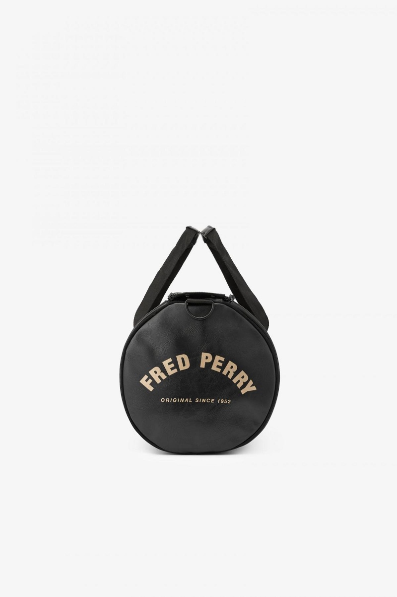 Bolsa Fred Perry Tonal PU Barrel Accessories Negras | ECLHC50852