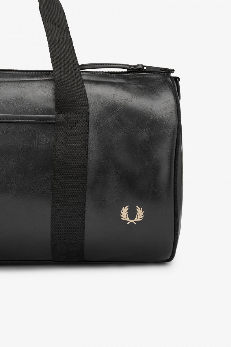 Bolsa Fred Perry Tonal PU Barrel Accessories Negras | ECLHC50852