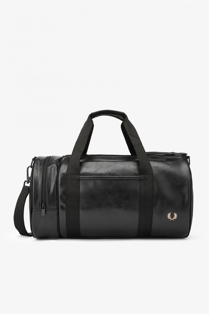 Bolsa Fred Perry Tonal PU Barrel Accessories Negras | ECLHC50852