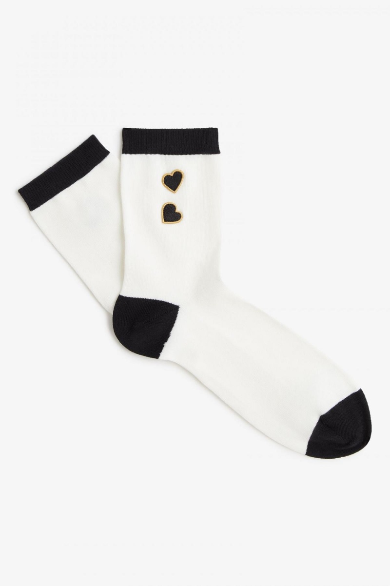 Calcetines Fred Perry Heart Accessories Blancas | FCLHY78073