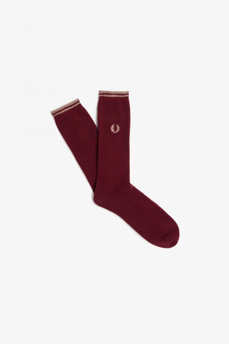 Calcetines Fred Perry Tipped Accessories Oxblood / Shaded Stone | XCLBH86109