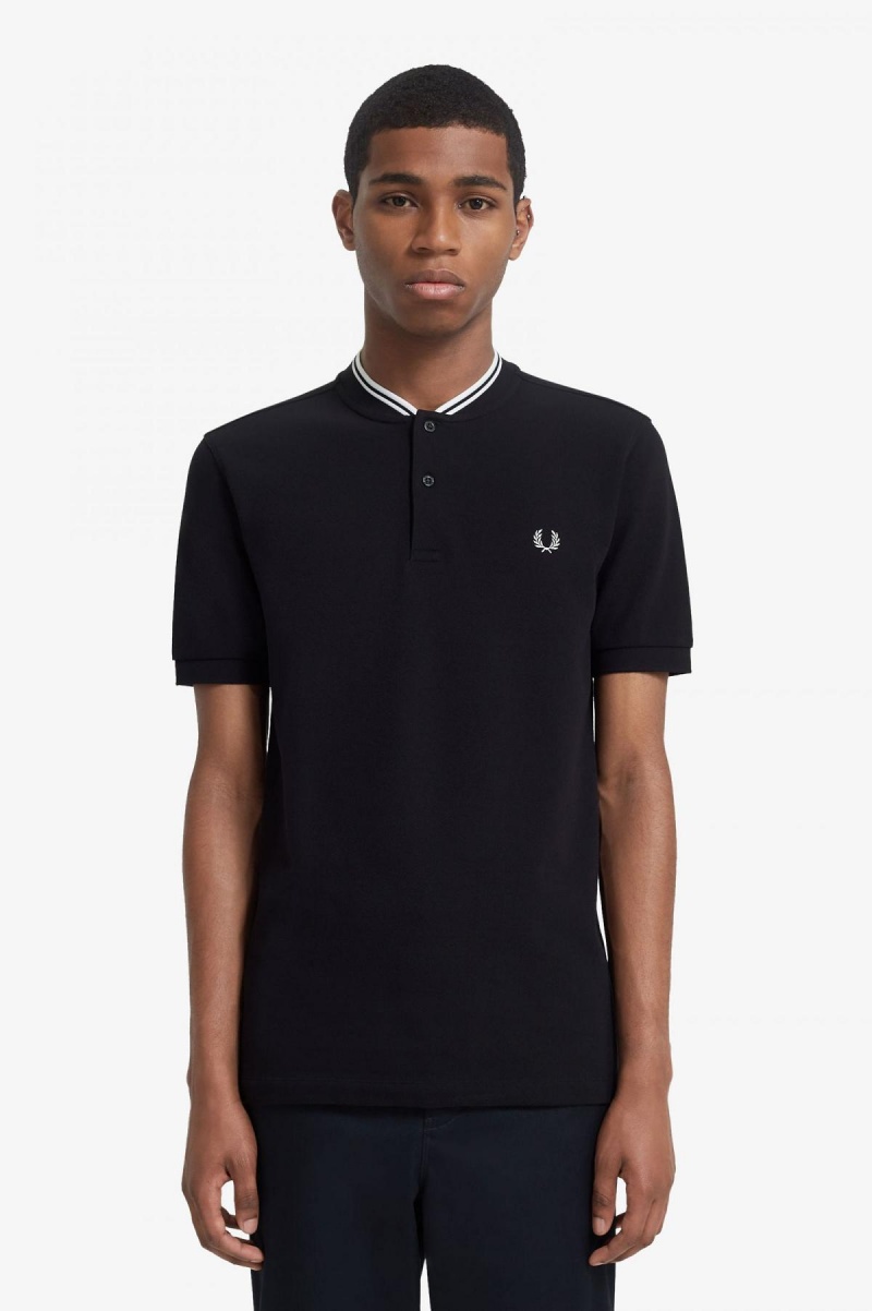 Camisa Polo Fred Perry Bomber Collar Polo Shirt Hombre Negras | FCLUI25879