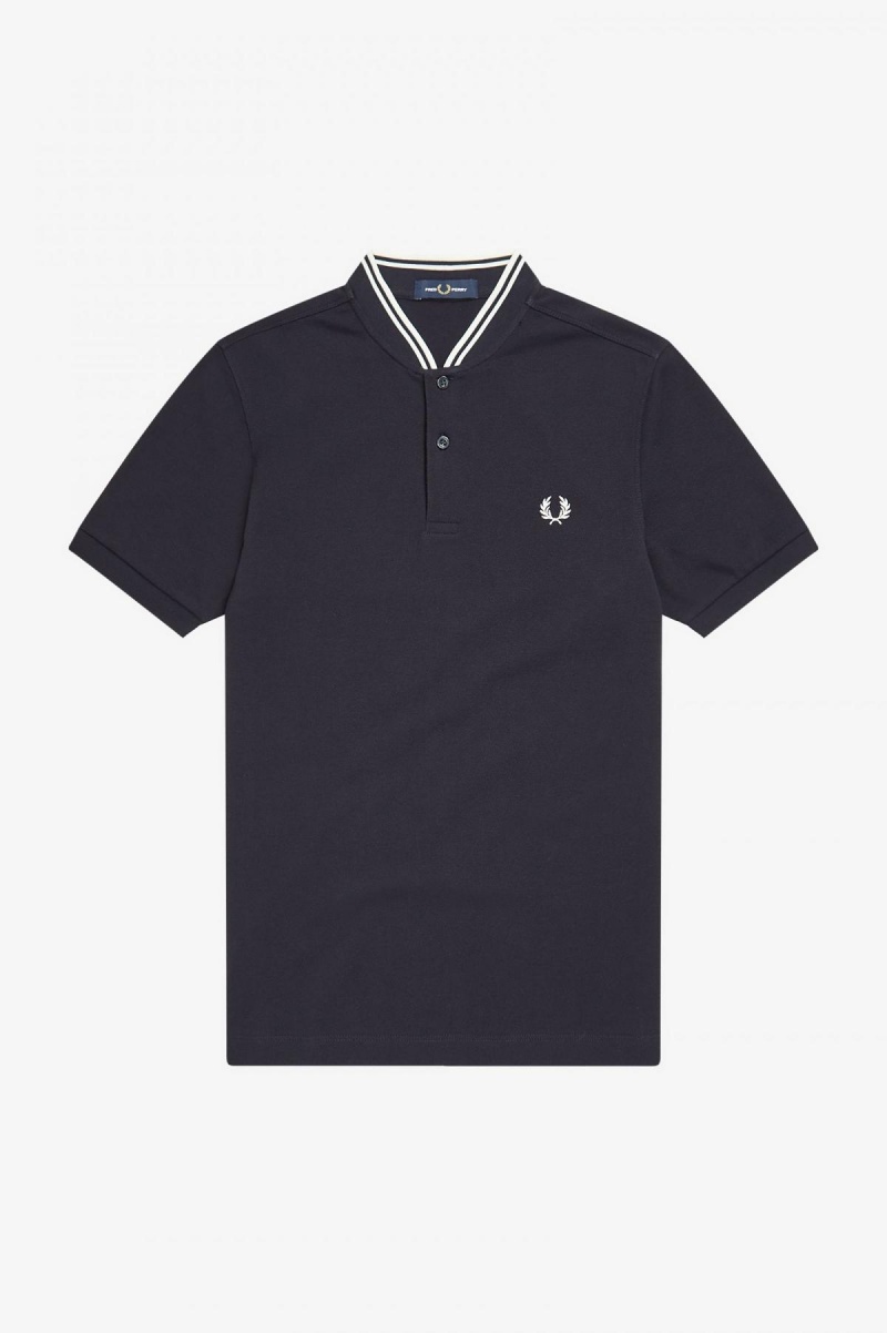 Camisa Polo Fred Perry Bomber Collar Polo Shirt Hombre Azul Marino | ACLDF59683