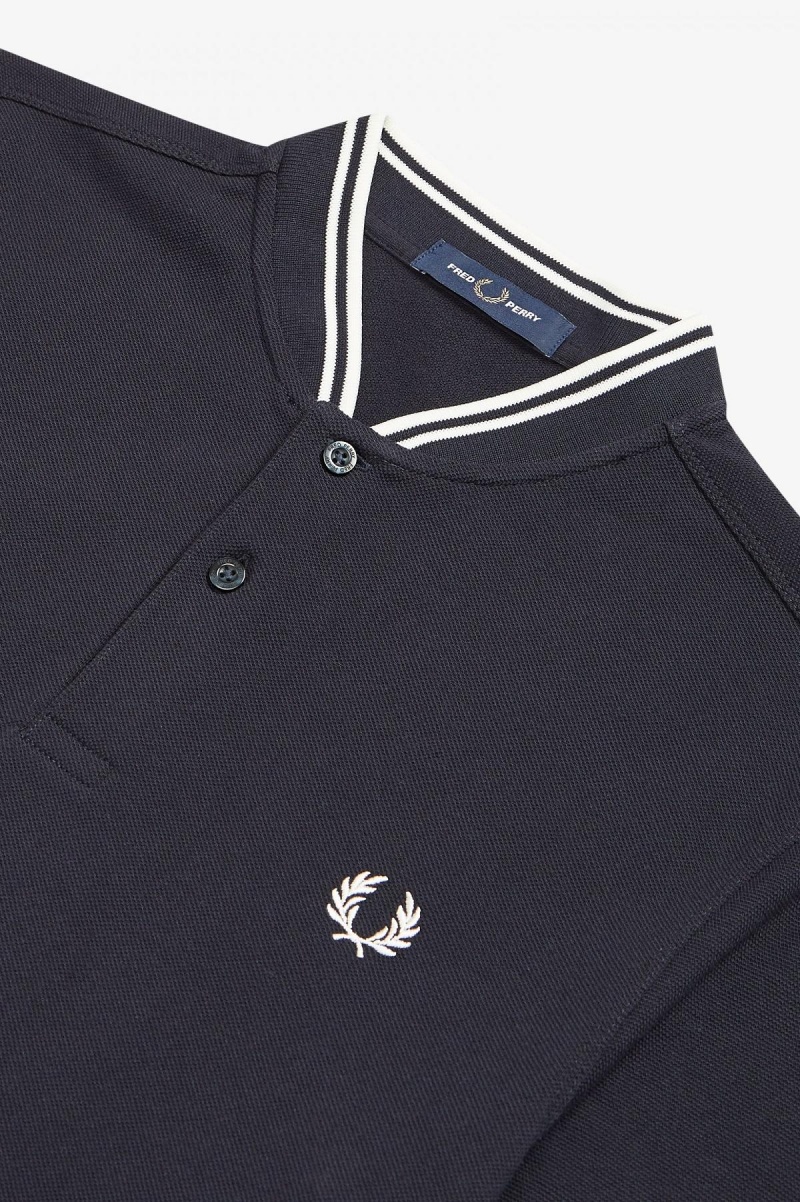 Camisa Polo Fred Perry Bomber Collar Polo Shirt Hombre Azul Marino | ACLDF59683