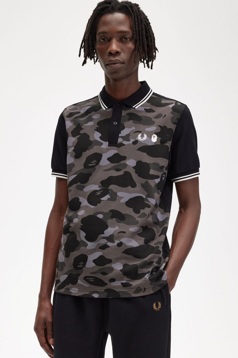 Camisa Polo Fred Perry Camouflage Fred Perry Shirt Hombre Negras | ACLWC12308