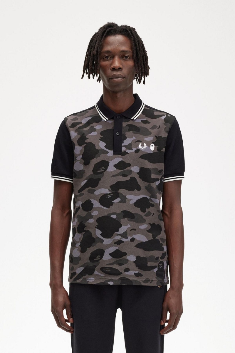 Camisa Polo Fred Perry Camouflage Fred Perry Shirt Hombre Negras | ACLWC12308