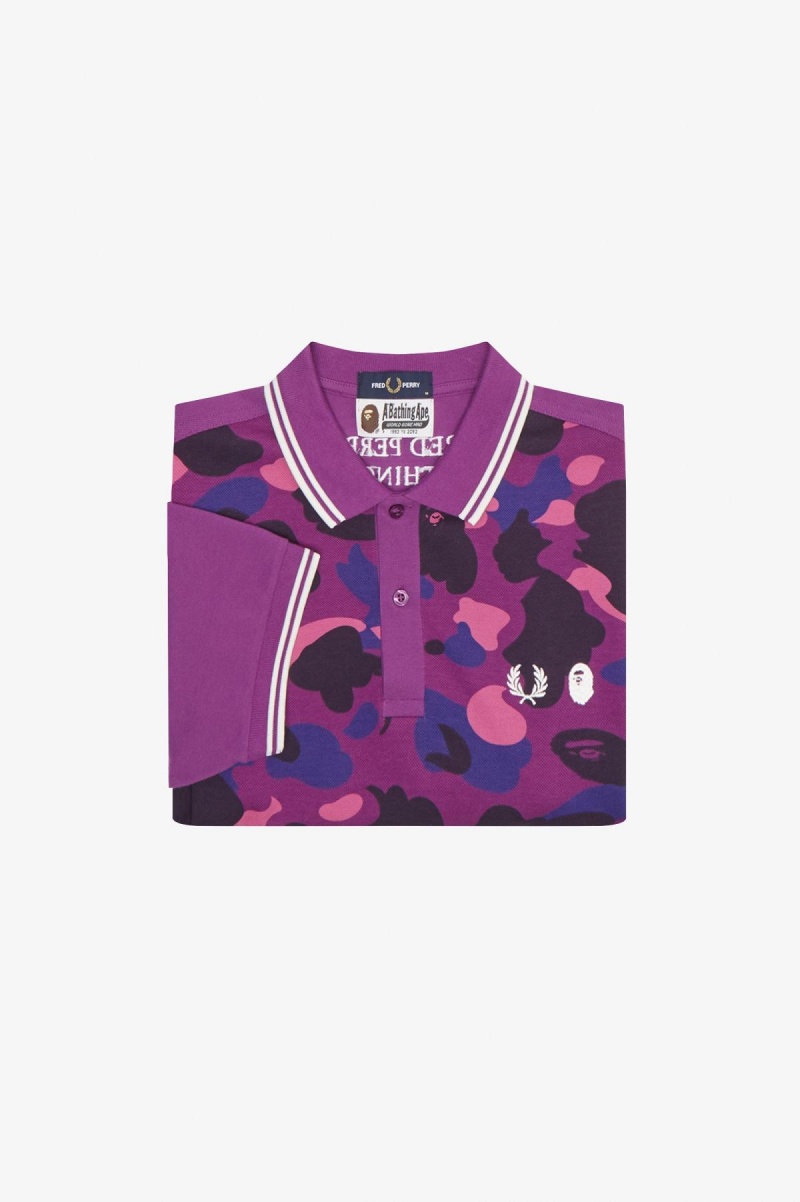 Camisa Polo Fred Perry Camouflage Fred Perry Shirt Hombre Moradas | BCLSO20148