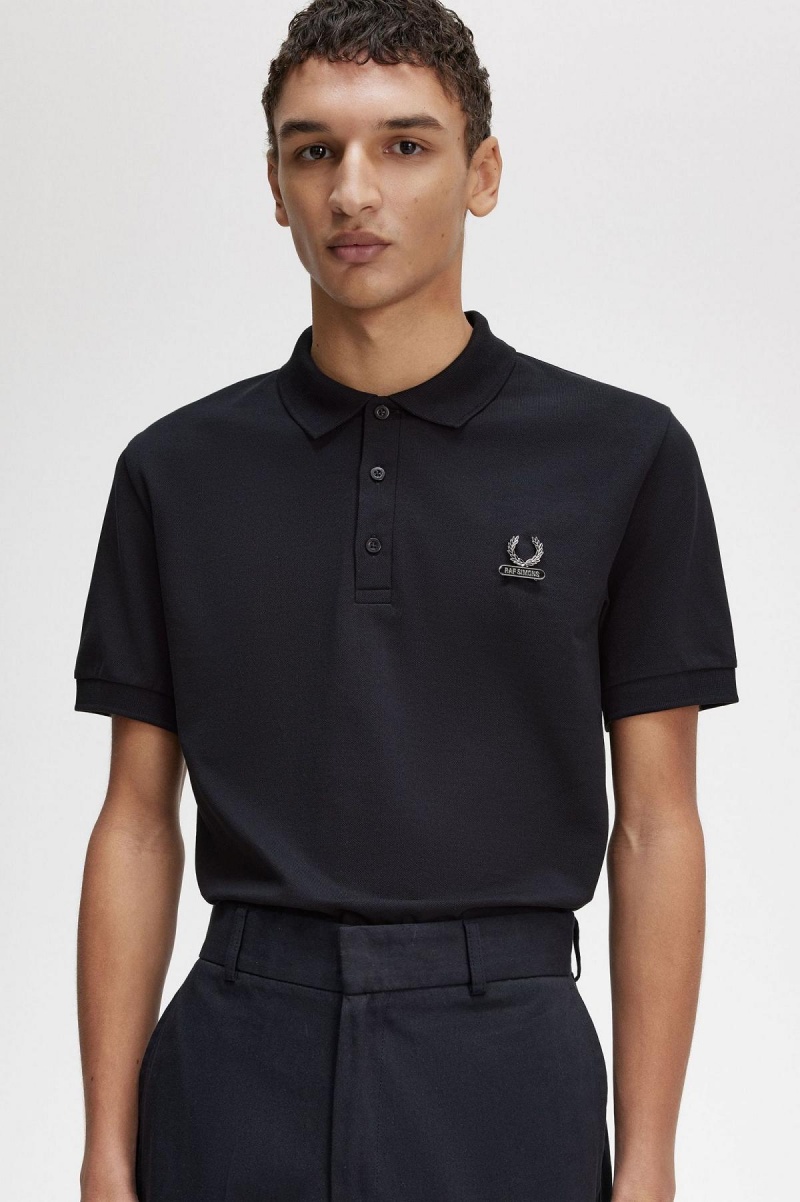 Camisa Polo Fred Perry Enamel Pin Polo Shirt Hombre Negras | CLNEJ67342