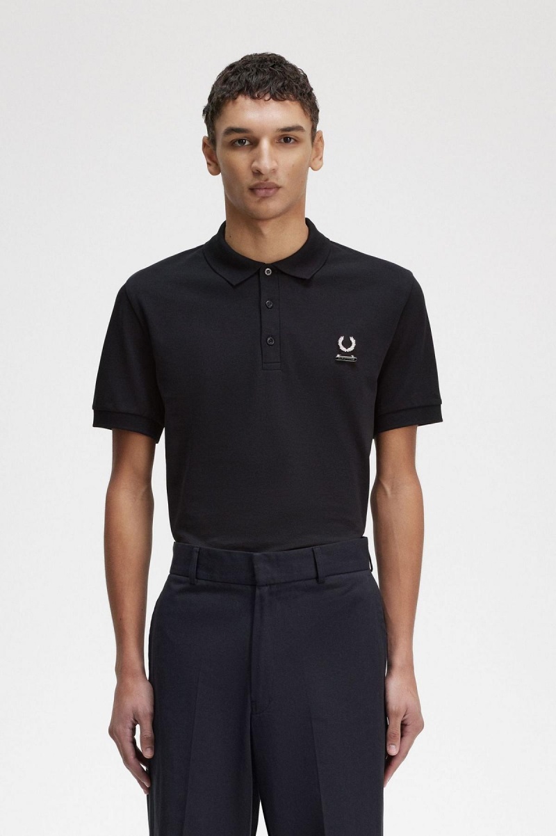 Camisa Polo Fred Perry Enamel Pin Polo Shirt Hombre Negras | CLNEJ67342