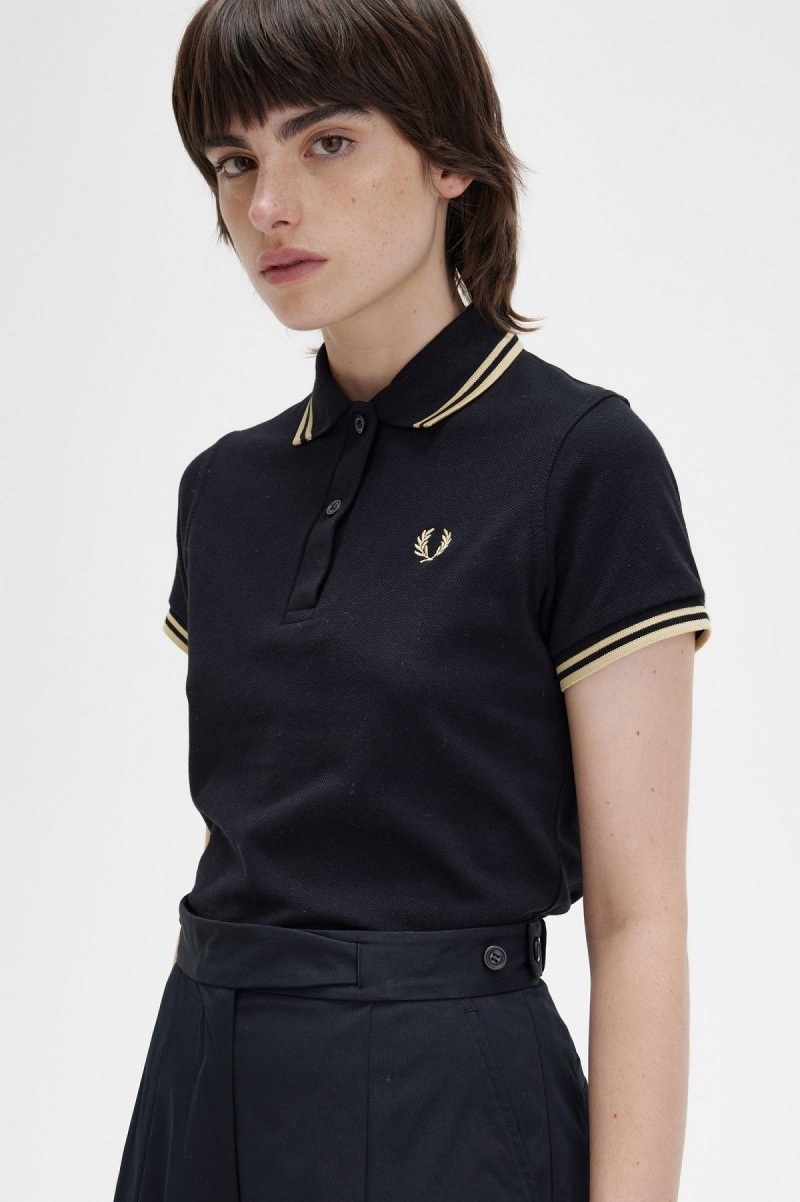 Camisa Polo Fred Perry G12 Mujer Negras | DCLVO96130