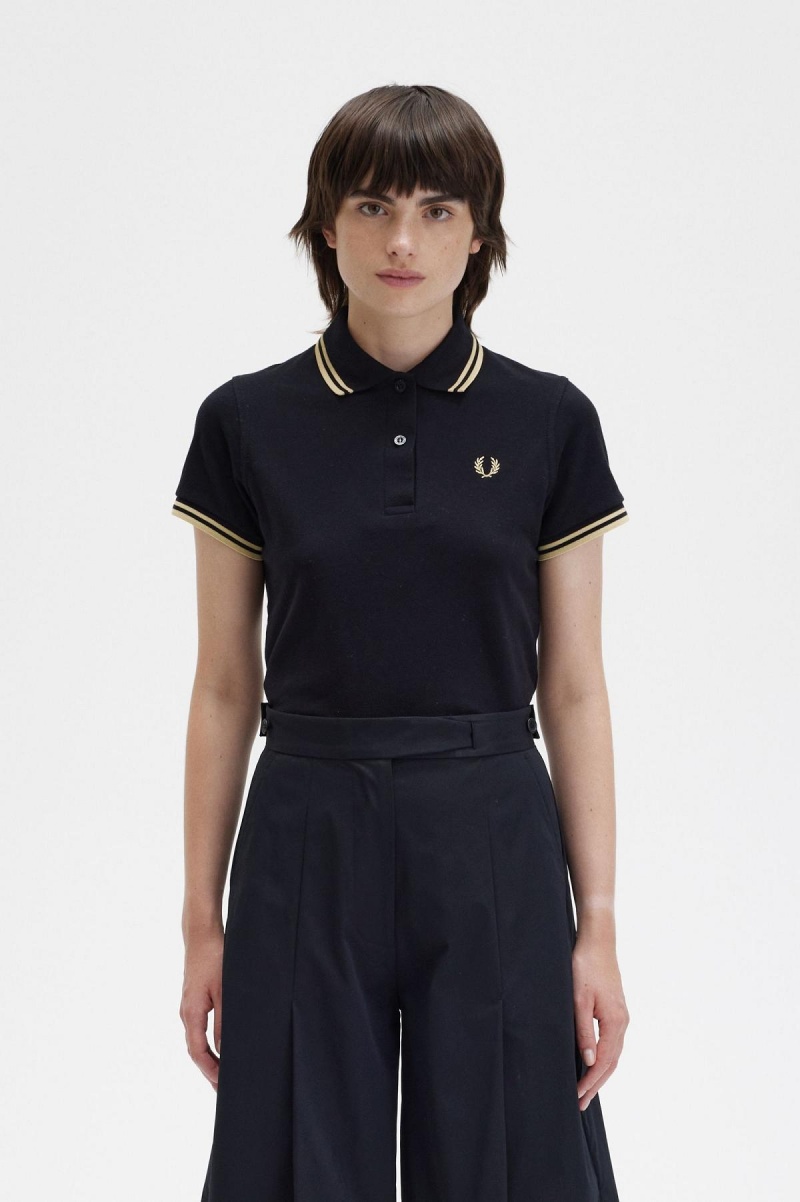 Camisa Polo Fred Perry G12 Mujer Negras | DCLVO96130