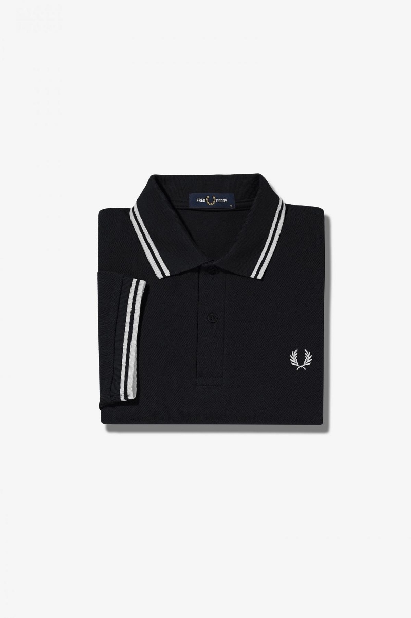 Camisa Polo Fred Perry G3600 Mujer Negras Blancas Blancas | SCLVO74900