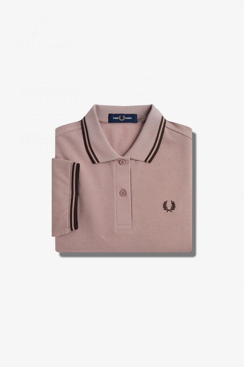 Camisa Polo Fred Perry G3600 Mujer Rosas Oscuro | CLJBT13328