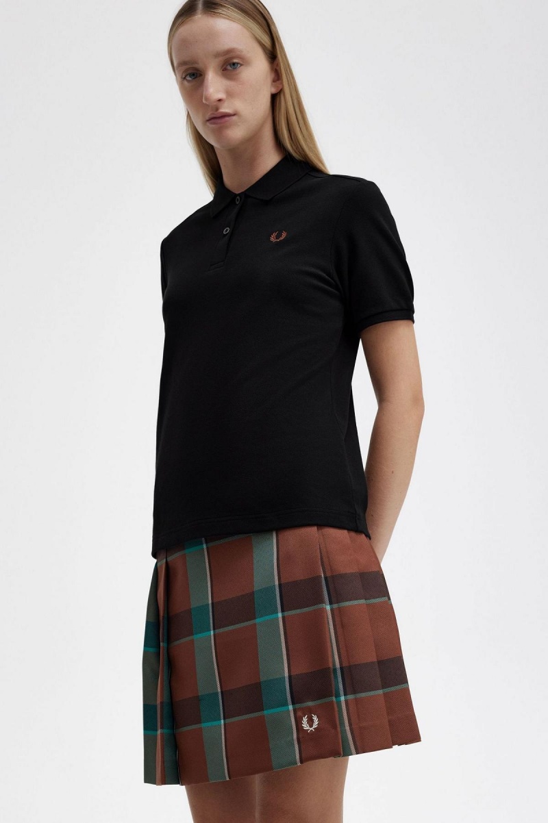 Camisa Polo Fred Perry G6000 Mujer Negras Marrones | SCLVO87052