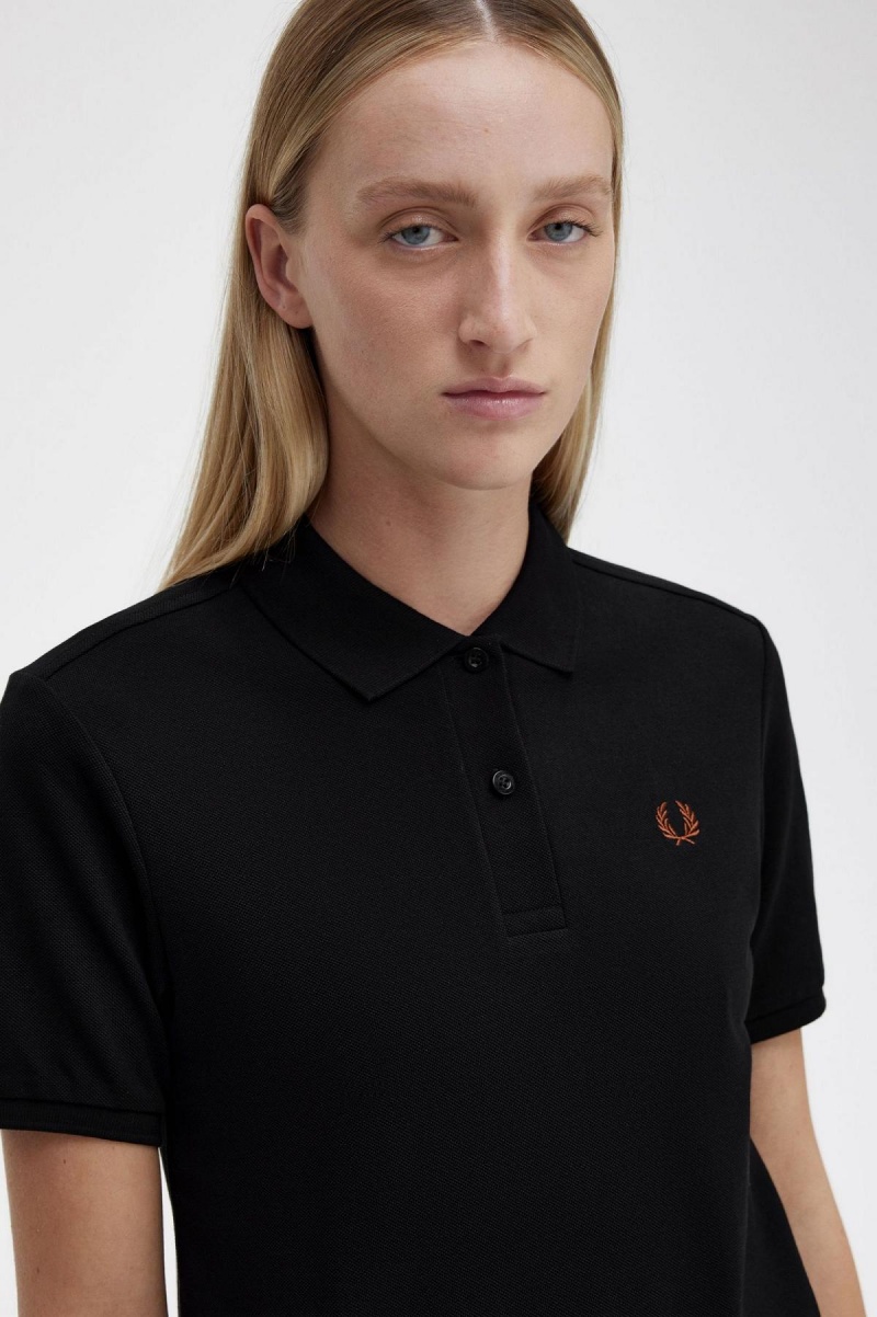 Camisa Polo Fred Perry G6000 Mujer Negras Marrones | SCLVO87052