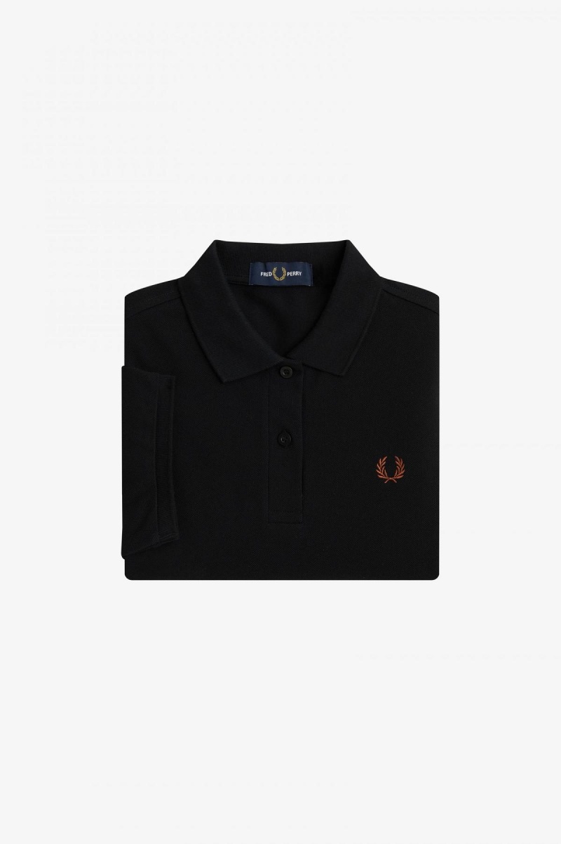 Camisa Polo Fred Perry G6000 Mujer Negras Marrones | SCLVO87052