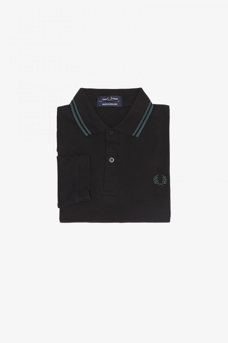 Camisa Polo Fred Perry M1212 Hombre Negras Azules Azules | CLZPD51939