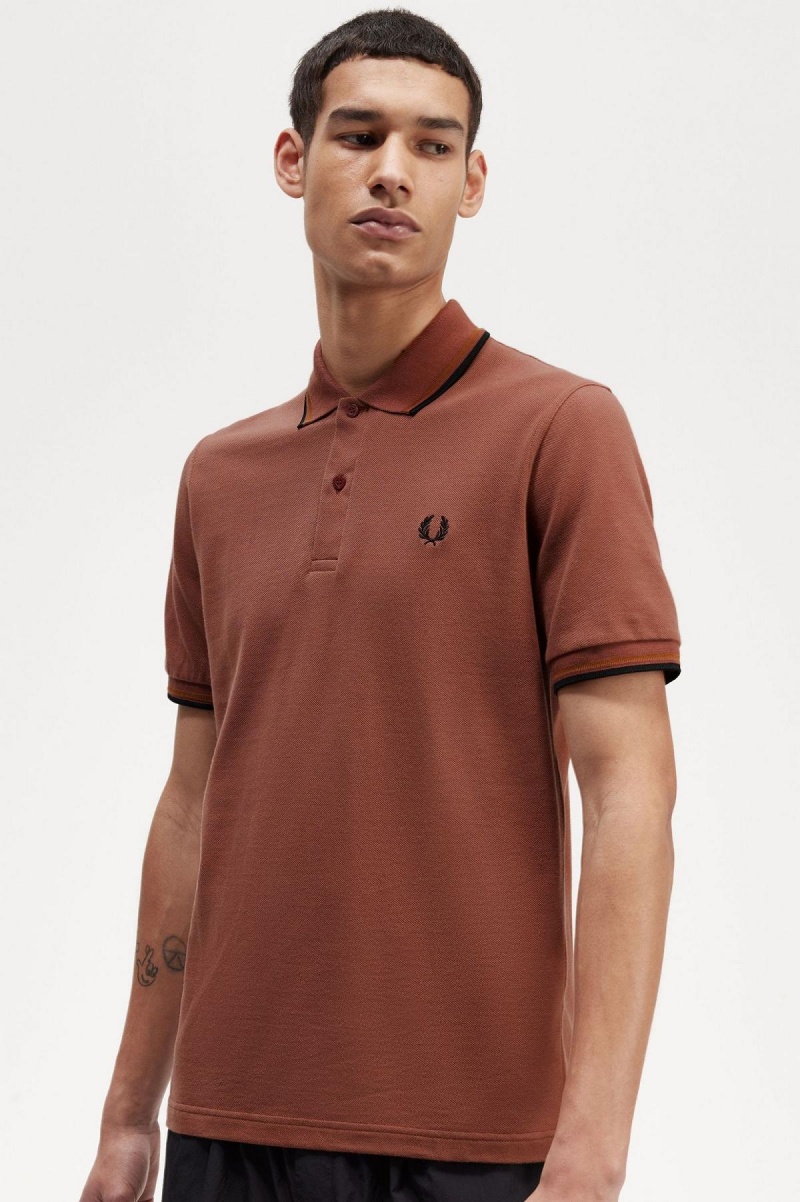 Camisa Polo Fred Perry M12 Hombre Marrones Verde Menta Negras | LCLSX42881