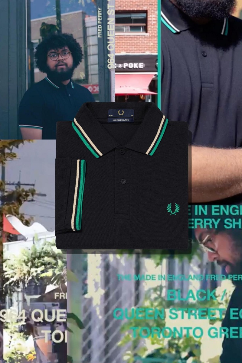 Camisa Polo Fred Perry M12 Hombre Negras Verde | CLCIF97006