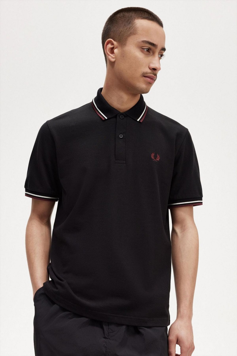 Camisa Polo Fred Perry M12 Hombre Negras | TCLPQ66499