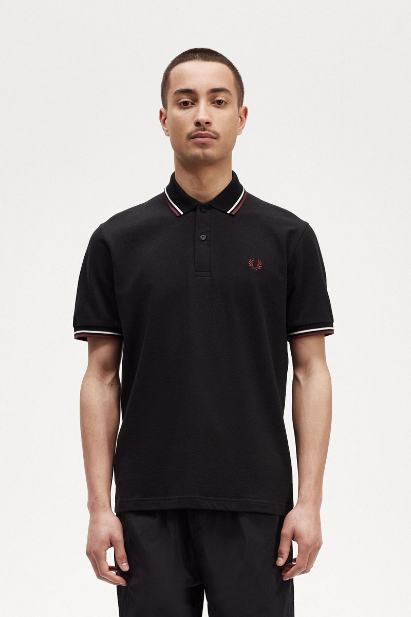 Camisa Polo Fred Perry M12 Hombre Negras | TCLPQ66499