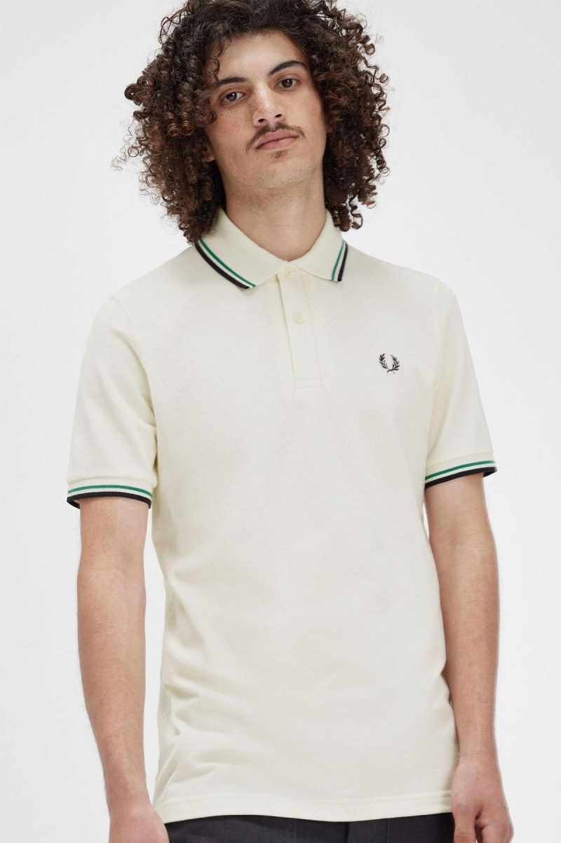 Camisa Polo Fred Perry M12 Hombre Verde Menta Verde Negras | ECLHC26740