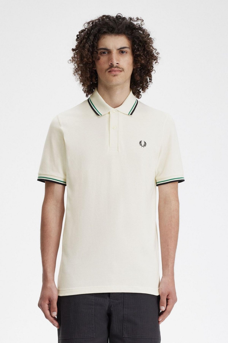 Camisa Polo Fred Perry M12 Hombre Verde Menta Verde Negras | ECLHC26740