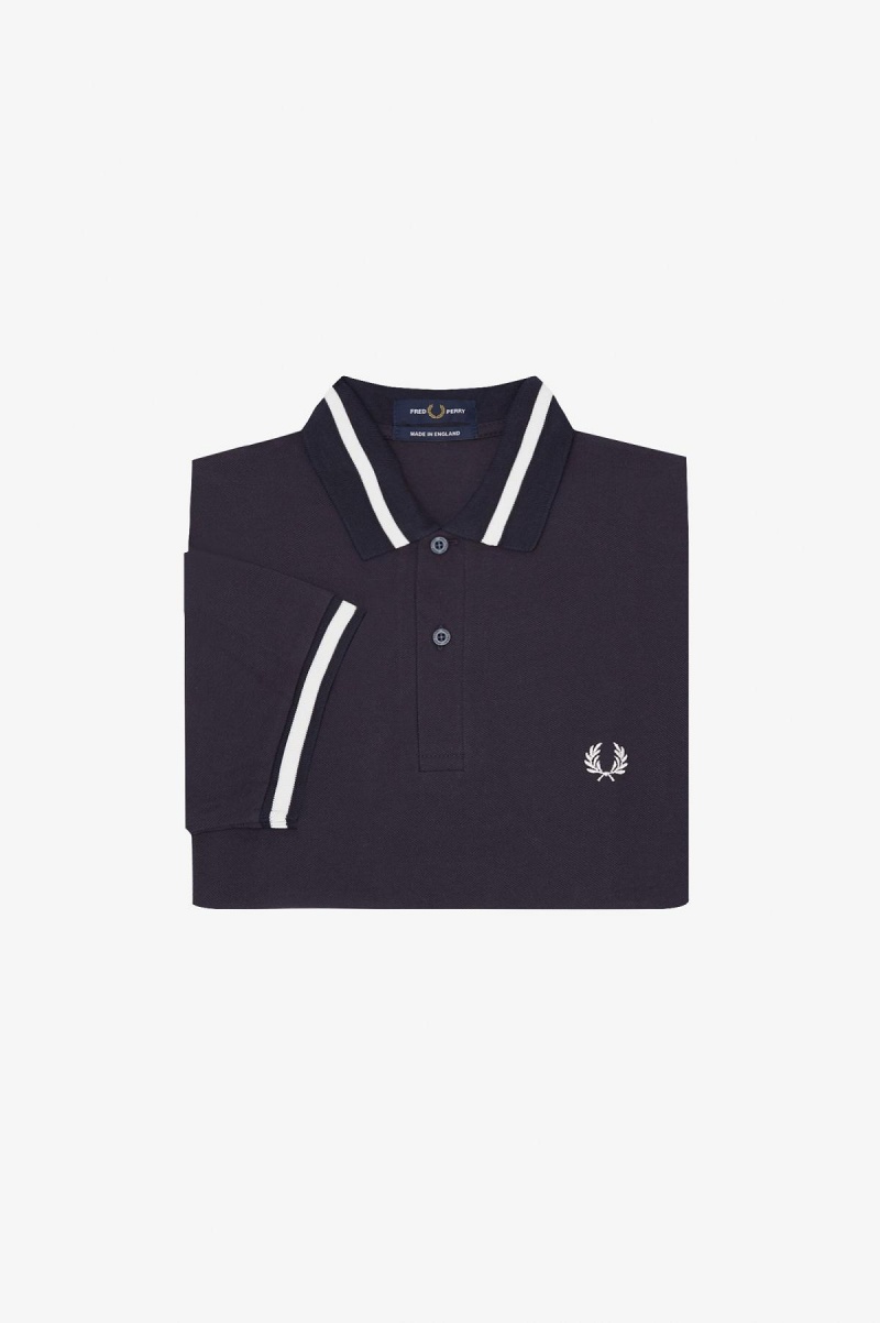 Camisa Polo Fred Perry M2 Hombre Azul Marino Blancas | ACLWC11590