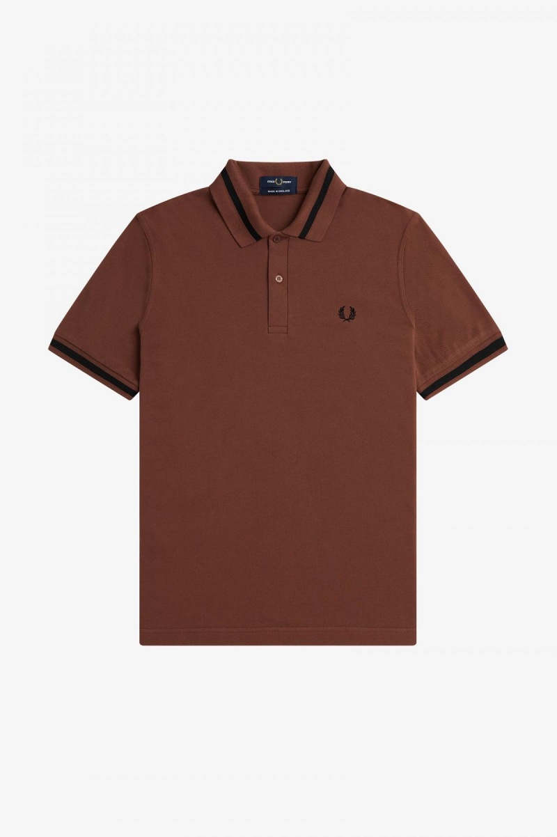 Camisa Polo Fred Perry M2 Hombre Marrones Negras | CLDYB47627