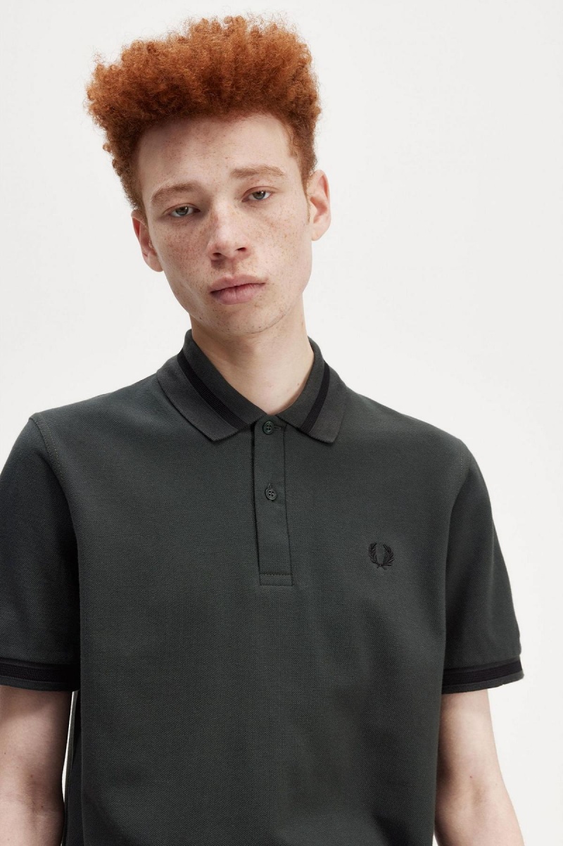 Camisa Polo Fred Perry M2 Hombre Verde Negras | CLDFL44956