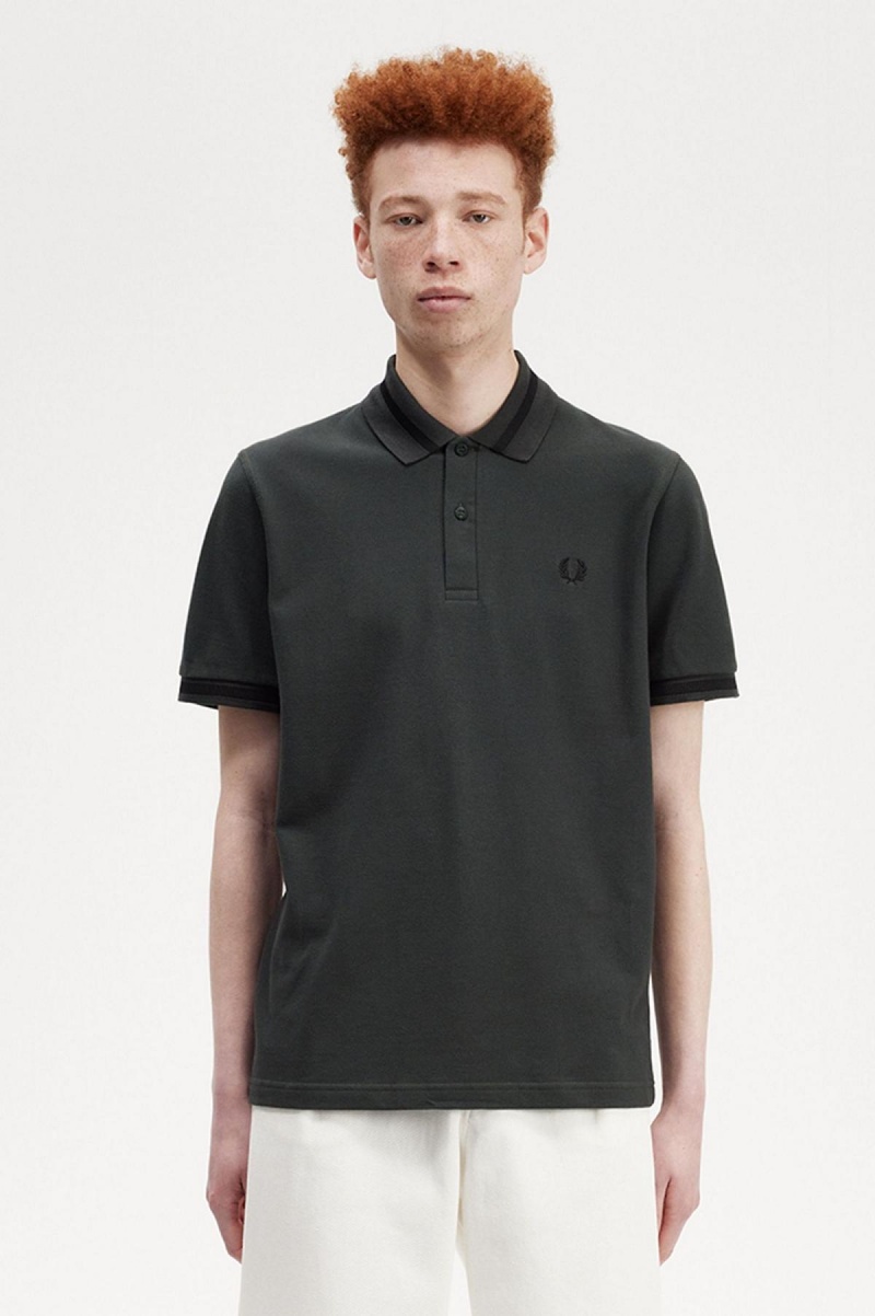 Camisa Polo Fred Perry M2 Hombre Verde Negras | CLDFL44956