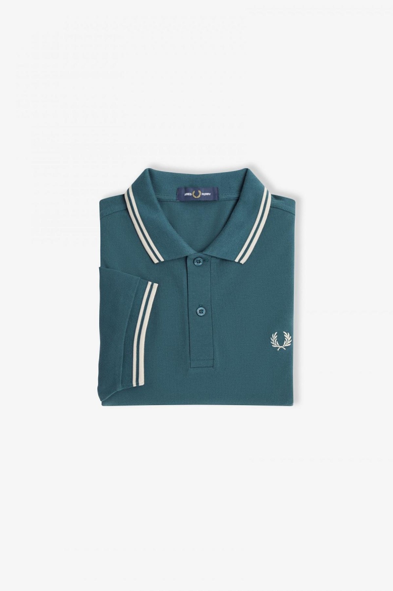 Camisa Polo Fred Perry M3600 Hombre Azules Verde Menta Verde Menta | CLJKU38608