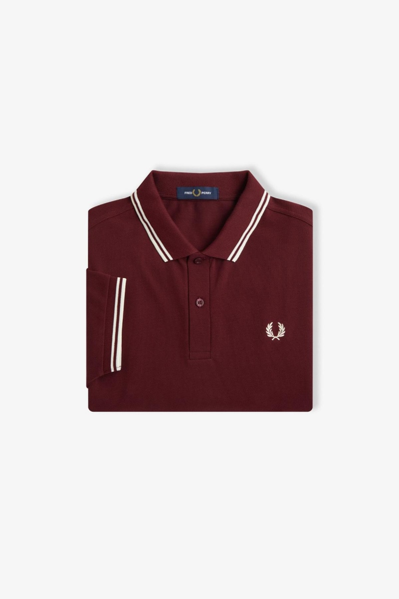 Camisa Polo Fred Perry M3600 Hombre Oxblood / Ecru / Ecru | CLNZX83580