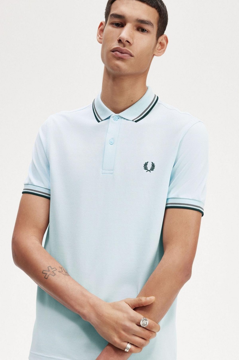 Camisa Polo Fred Perry M3600 Hombre Verde Menta Verde Negras | MCLHR69541