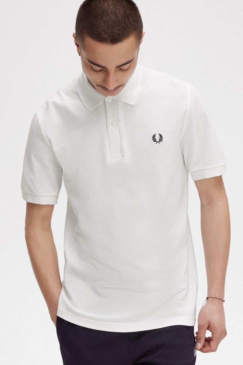 Camisa Polo Fred Perry M3 Hombre Blancas Azul Marino | GCLEC46715