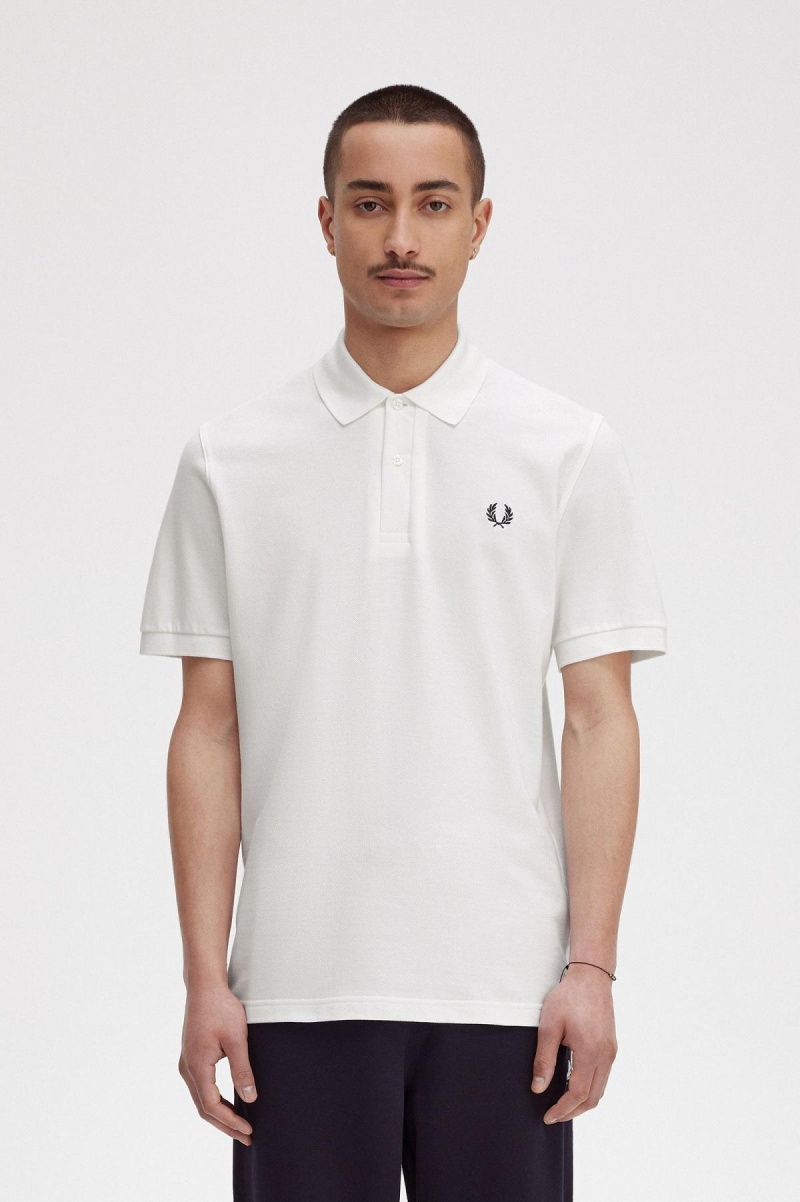 Camisa Polo Fred Perry M3 Hombre Blancas Azul Marino | GCLEC46715