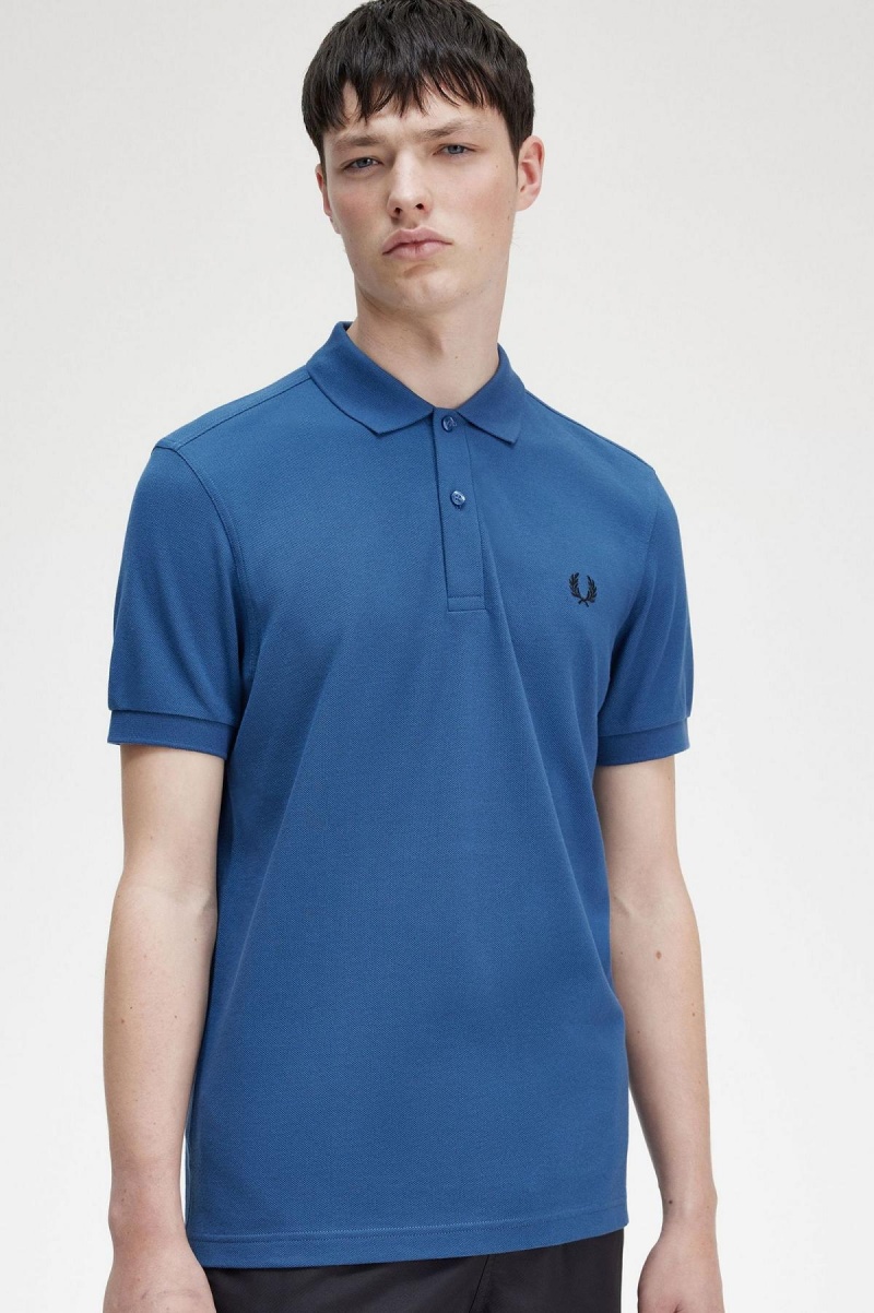 Camisa Polo Fred Perry M6000 Hombre Azules Negras | TCLPQ37535