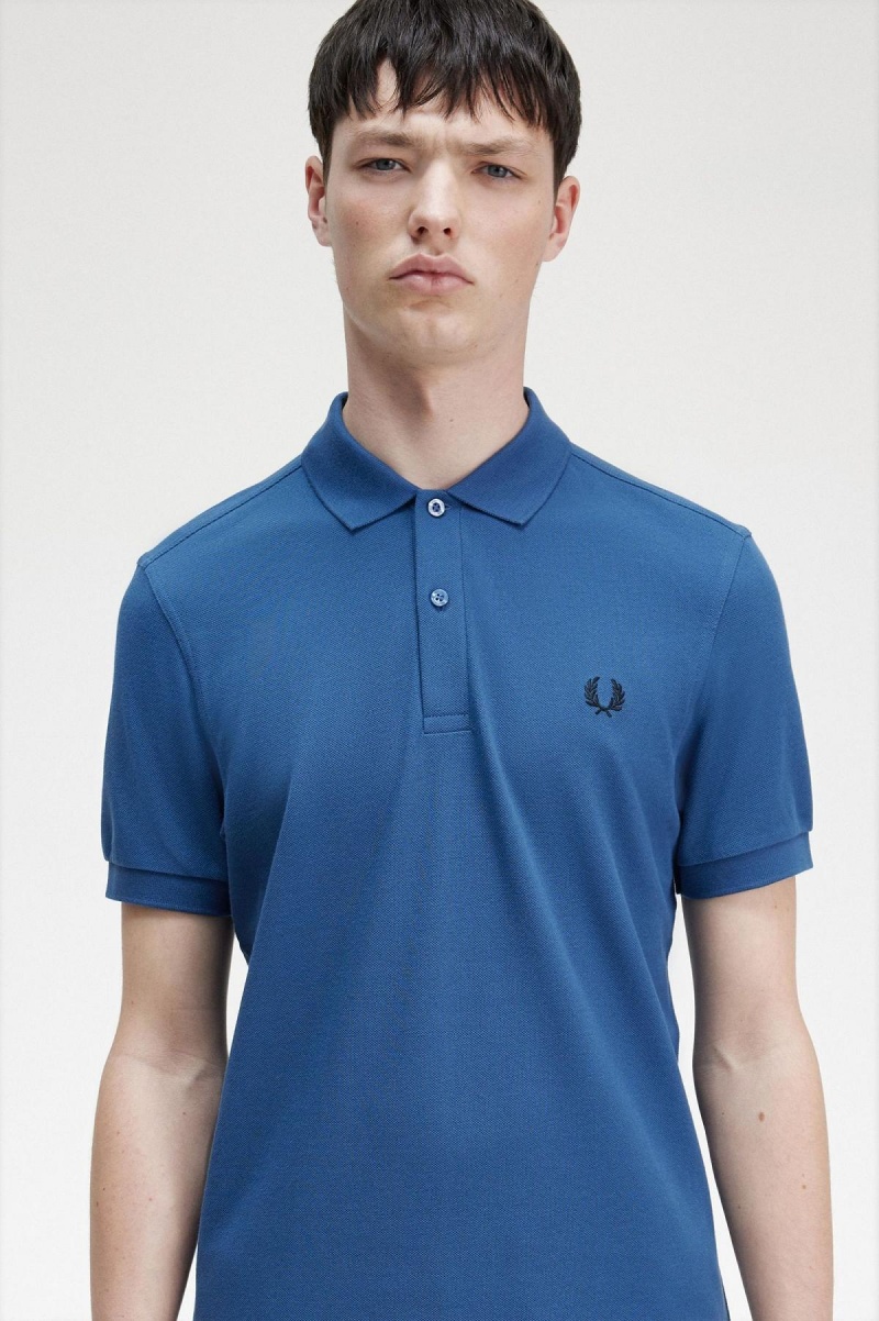 Camisa Polo Fred Perry M6000 Hombre Azules Negras | TCLPQ37535