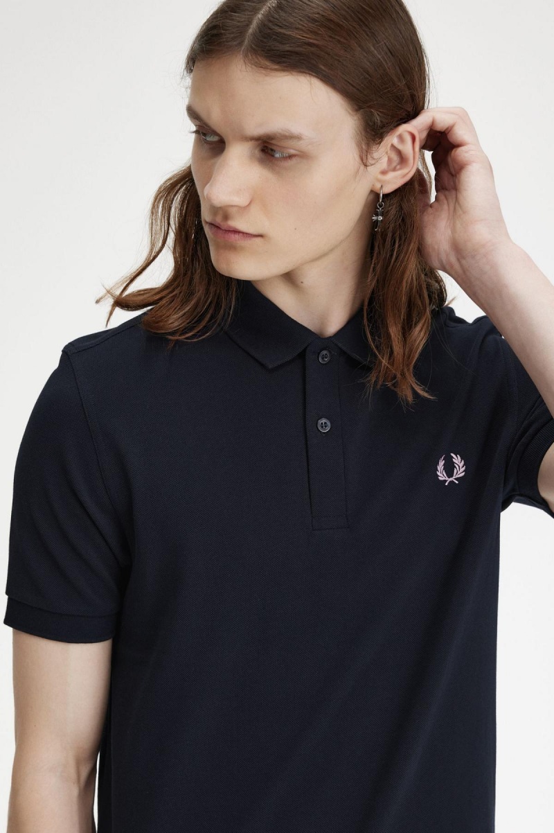 Camisa Polo Fred Perry M6000 Hombre Azul Marino Rosas Oscuro | CLNEJ22449